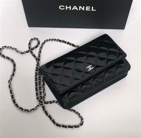 black patent leather chanel wallet|Wallets on Chain .